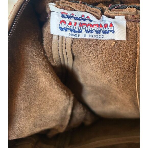 Vintage Brown Leather Talon Zip Bookbag Backpack Bag Baja California Made Mexico - Picture 7 of 8